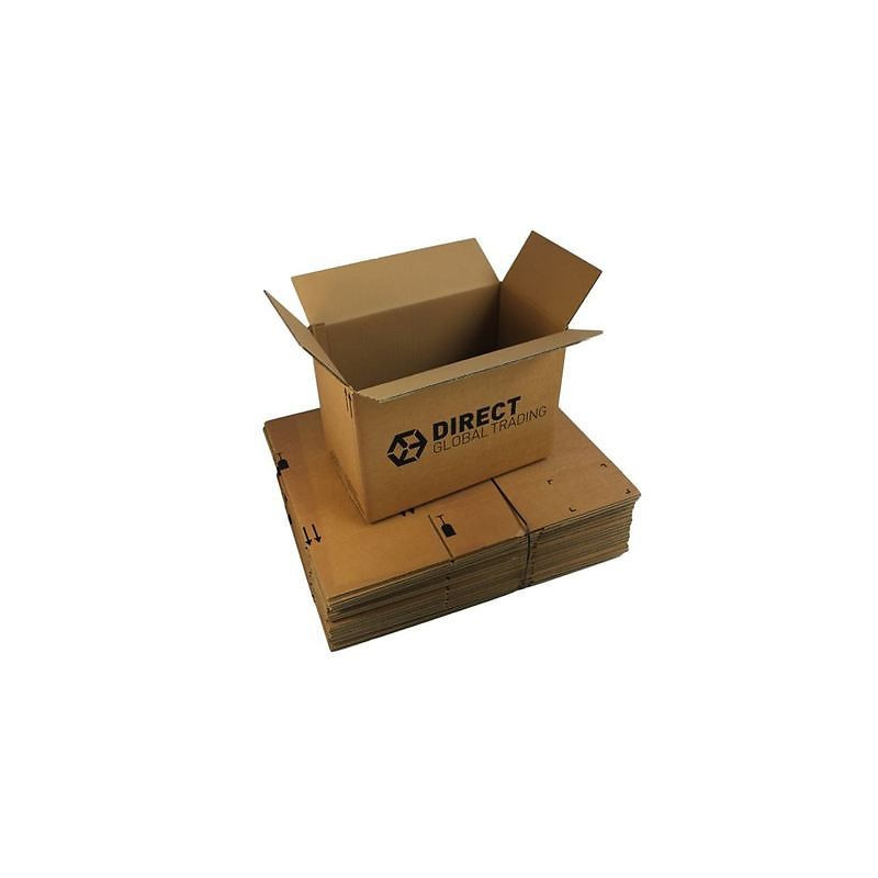 Caja usada de cartón eco grande L canal simple, entre 21 y 40 litros