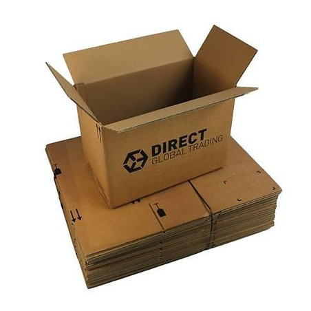 Caja usada de cartón eco grande L canal simple, entre 21 y 40 litros